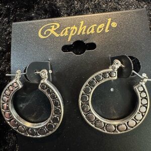 Rapha Black and Silver Circle Earrings